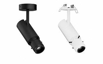FlexiKontur55 als Deckenaufbau- und Deckeneinbaustrahler