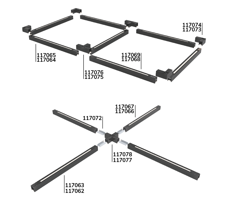 LINKLINE50 Baukastensystem mit Rahmen- und Kreuzverbinder