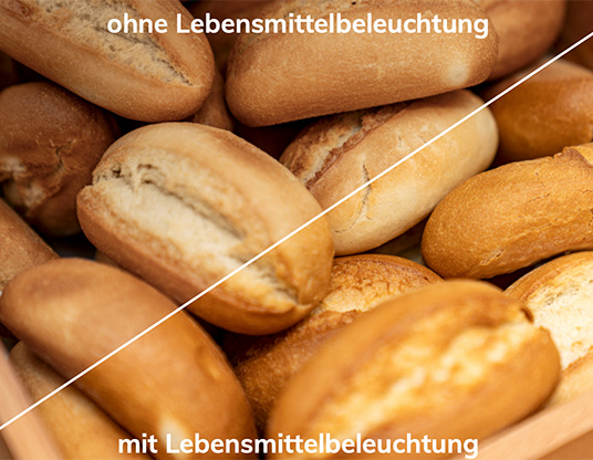 Beleuchtung B�ckerei Theke