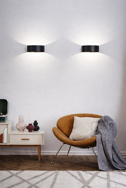 LED-Wandleuchten in der Galerie