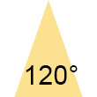 Abstrahlwinkel 120� Symbol