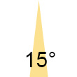 Abstrahlwinkel 15� Symbol