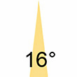 Abstrahlwinkel 16� Symbol