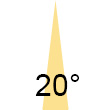 Abstrahlwinkel 20� Symbol