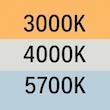 Farbtemperatur 3000K-4000K -5700K Symbol