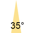 Abstrahlwinkel 35� Symbol