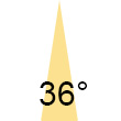 Abstrahlwinkel 36� Symbol