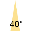 Abstrahlwinkel 40� Symbol