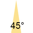 Abstrahlwinkel 45� Symbol