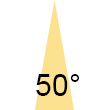 Abstrahlwinkel 50� Symbol