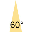 Abstrahlwinkel 60� Symbol