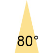 Abstrahlwinkel 80� Symbol